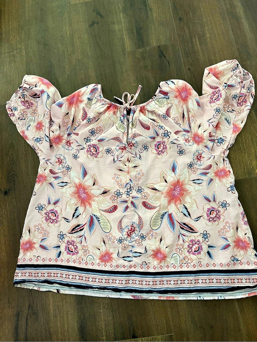 EUC Lane Bryant Floral Blouse in Pink & Blue 18/20. Like New